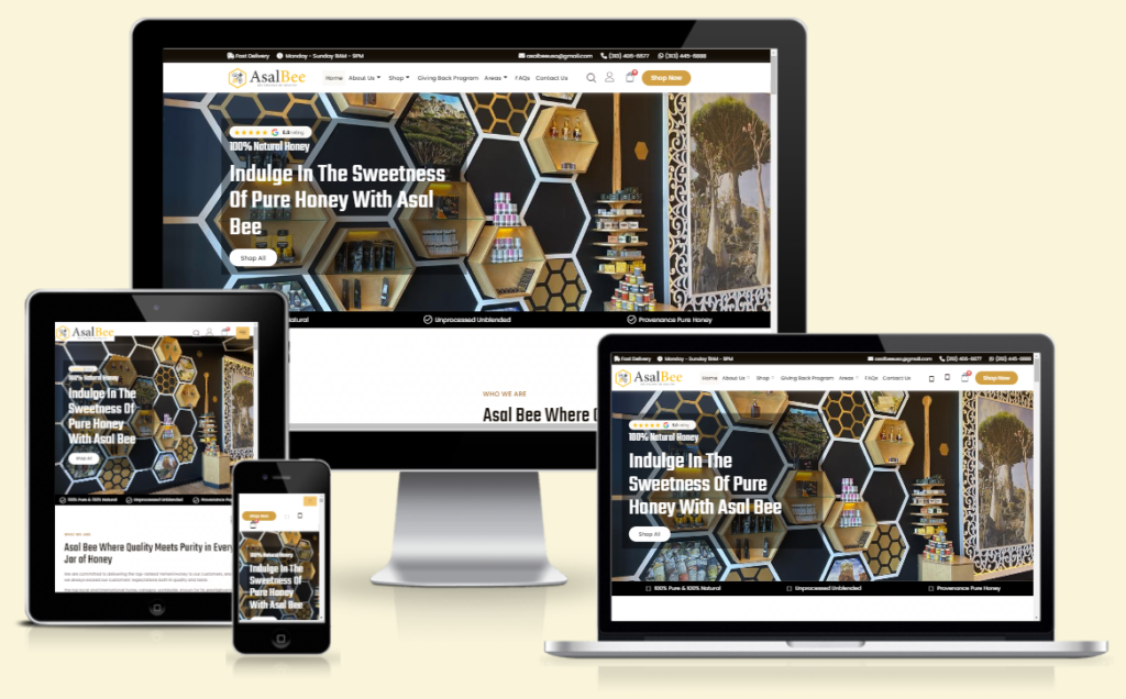 Asal Bee Project Completed Website Design Services Package