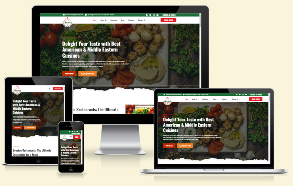 Boostan Restaurants Website Design Services Package